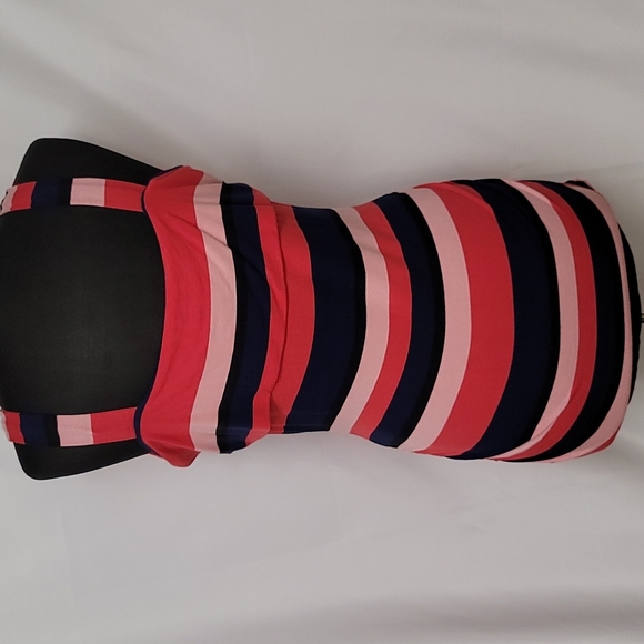 Red Multi-Stripe Maternity Dress - Picture 7 of 8